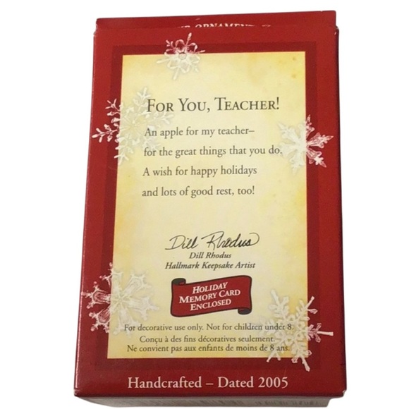 Hallmark 2005 “For You Teacher” Christmas Ornament - Picture 4 of 4